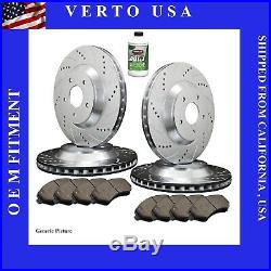 For 1994-1995 Ford Bronco F-150 Front Drill Slot Brake Rotors+Ceramic Pads