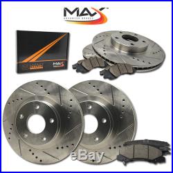 R Drilled Rotors /& Pads for 2011-2014 Ford Mustang GT 5.0L w//o Brembo Brakes F