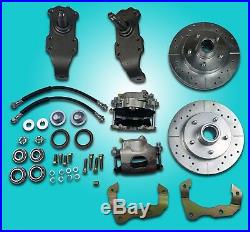 1955 1956 1957 Chevrolet disc brake drop spindle kit drilled slotted d52 pads