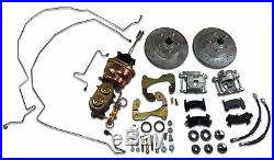 1955 1956 1957 Chevrolet front power disc brake kit conversion drilled slotted