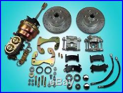 1955 1956 1957 Chevrolet front power disc brake kit conversion drilled slotted