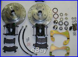 1955-1957 Chevrolet front disc brake changeover kit drilled and slotted rotors