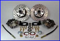 1964 1965 1966 1967 Ford Mustang Front Disc Brake Kit Drilled Slotted Rotors New