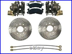 1968-1969 Camaro Rear Disc Brake Kit Staggered Shock Drilled/ Slotted Rotors
