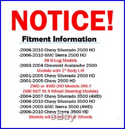 2001 2002-2010 Silverado Sierra 2500 HD Front+Rear 330mm Brake Rotor Ceramic Pad