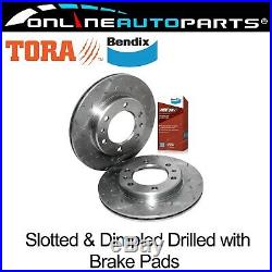 2 Drilled+Slotted Front Disc Brake Rotors Hilux 89-99 4x4 LN106 RN105 YN106