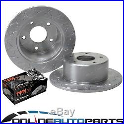 2 Rear Slotted + Drilled Disc Rotors + Brake Pads Commodore VG VN VP VR VS 88-00