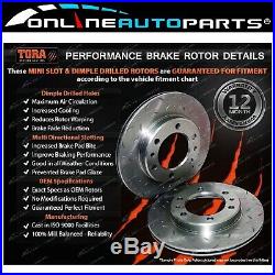2 Slotted + Drilled Front Disc Rotors + Brake Pads suits Patrol MQ MK 160 GQ Y60