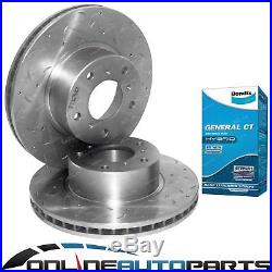 4 Front+Rear Slotted+Drilled Disc Rotors + Bendix Brake Pads Commodore VT to VZ