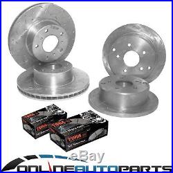 4 Front+Rear Slotted+Drilled Disc Rotors + Pads Commodore VT VX VU VY VZ Brake