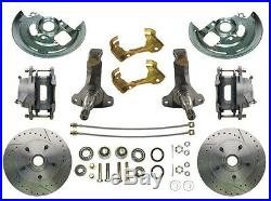 64-72 GM A F X Body Front Disc Brake Conversion Kit Cross Drilled Slotted Rotors