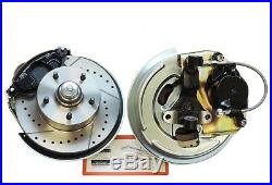 67-74 GM A F X Body Front Disc Brake Conversion Kit Cross Drilled Slotted Rotors