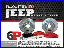 BAER Brake System Front & Rear Kit Red / Black for 2007-2018 Jeep Wrangler JK