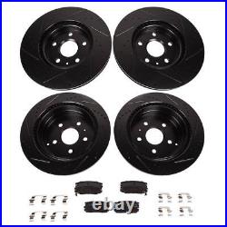 Black Drill Slot Brake Rotors + Ceramic Pads For Chevrolet Equinox GMC Terrain
