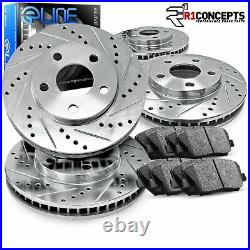 Brake Rotors FRONT+REAR KIT ELINE DRILLED AND SLOTTED & CERAMIC PADS RA46057