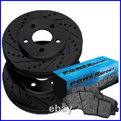 Brake Rotors Front KitPOWERSPORT BLACK DRILL & SLOT + CERAMIC PADS BV01300