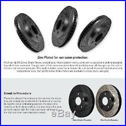 COMPLETE KIT Black Drilled Slotted Brake Rotors & Ceramic Pads CBC. 6606102