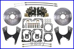 Chevy 10 / 12 Bolt Rear 11 Drilled & Slotted Disc Brake Kit with Emergency Brake