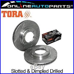 Drilled Slotted Front Disc Rotors + Brake Pads suits L/Cruiser 9/92-98 80 Series
