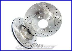 Evo X 2008-2015 Cross Drilled Perofmrance Slotted Brake Rotors Evolution Front