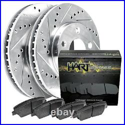 FRONT KITPlatinum Hart DRILLED & SLOTTED Brake Rotors +CERAMIC Pads- 1415