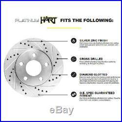 FRONT KIT 2 Platinum Hart DRILLED & SLOTTED Front Disc Brake Rotors 1251