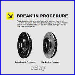 FRONT KIT Black Hart DRILLED & SLOTTED Disc Brake Rotors +Ceramic Pads F1879