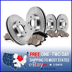 FRONT+REAR DRILLED SLOTTED BRAKE ROTORS AND CERAMIC PADS Dodge Durango Ram 1500