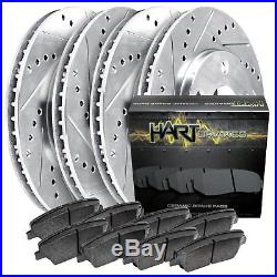 FRONT+REAR KITPlatinum Hart -DRILL & SLOT Brake Rotors +CERAMIC Pads- 1193