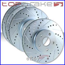FRONT + REAR SET Cross Drilled Slotted Brake Rotors Evolution EVO X TBS7754