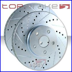 FRONT TOPBRAKES Performance Cross Drilled Slotted Brake Disc Rotors TB31505