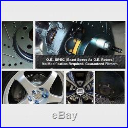 FULL KITPowerSport Black Drilled Slotted Rotors and Ceramic Pads BBCC. 34068.02