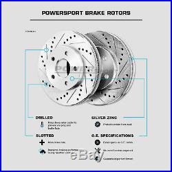 FULL KIT PowerSport Drilled Slotted Brake Rotors + Ceramic Pads BLCC. 34033.02