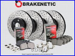 F&R BRAKENETIC PREMIUM Drill Slot Brake Disc Rotors + Pads + Sensors 56.33146.11