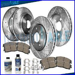 Fit 2012 2013 2017 Toyota Camry Front Rear DRILLED Brake Rotors + Ceramic Pads