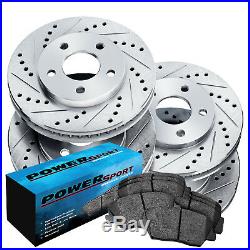 Fit 2012-2015 Ford Focus Front Rear PSport Drill Slot Brake Rotors+Ceramic Pads