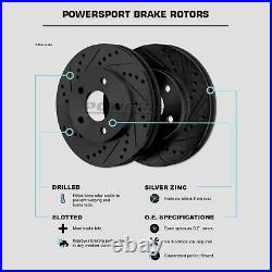 Fit 2014-2020 Nissan Rogue Front Rear Black Drill Slot Brake Rotors+Ceramic Pads