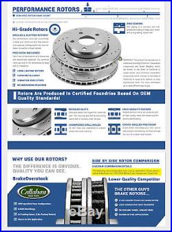 Font+Rear Drill Slot Brake Rotors And Ceramic Pads For 2008 2014 Cadillac CTS