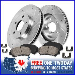 For 11-13 Durango Grand Cherokee Front Drill Slot Brake Rotors & Ceramic Pads