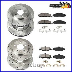For 2002 2006 Toyota Camry Front & Rear Drill Slot Brake Rotors & Ceramic Pads