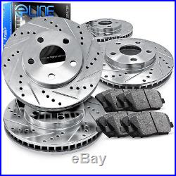 For 2006-2010 Lexus IS250 Front Rear eLine Drill Slot Brake Rotors+Ceramic Pads