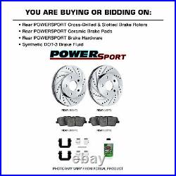 For 2006-2011 Honda Civic Rear PSport Drill Slot Brake Rotors+Ceramic Brake Pads
