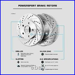 For 2006-2011 Honda Civic Rear PSport Drill Slot Brake Rotors+Ceramic Brake Pads