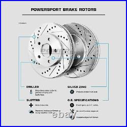 For 2008-2010 Volvo V70, S80 Rear Drill Slot Brake Rotors + Semi-Met Brake Pads