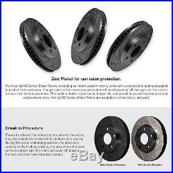 For 2012 Ford F-150 Front Rear eLine Black Drill Slot Brake Rotors+Ceramic Pads