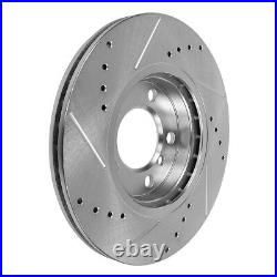 For Ford F350 F-350 Dually Rear Drill Slot Brake Rotors And Ceramic Pads