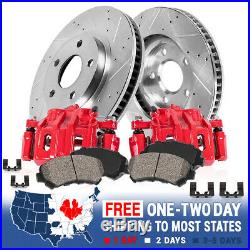For INFINITI I35 NISSAN ALTIMA MAXIMA Front Red Brake Calipers and Rotors Pads