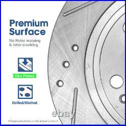 For VW Golf Jetta Rabbit Front + Rear Drill Slot Brake Rotors And Ceramic Pads