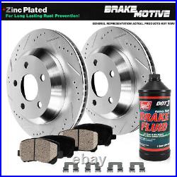 For XLR Chevy C5 C6 Rear Drill & Slot Brake Rotors And Ceramic Pads