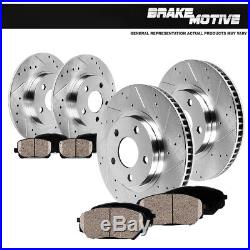 Ford Explorer Mountaineer Front+Rear Drill Slot Brake Rotors And Ceramic Pads